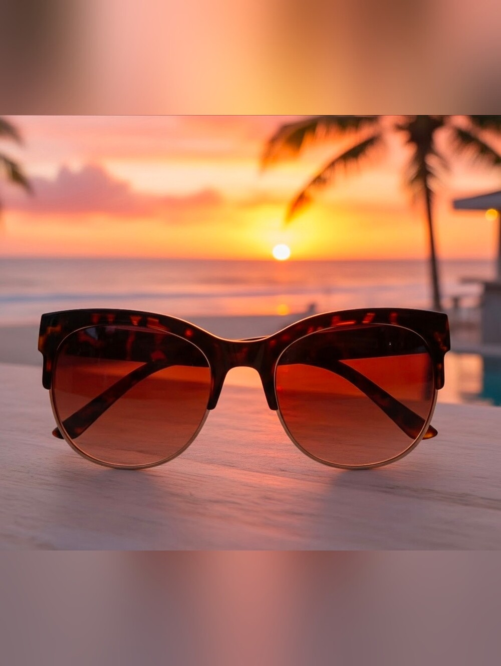 Tortoiseshell Brown Women's Sunglasses With Gold Accent - Stylish UV Shades